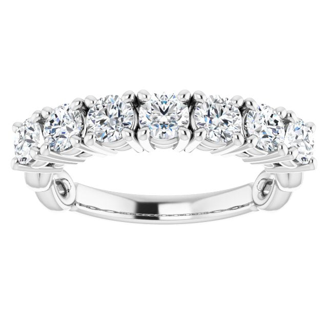 1.00 ct. Round Cut Diamond Wedding Band 7 Stone Anniversary Ring-VIRABYANI